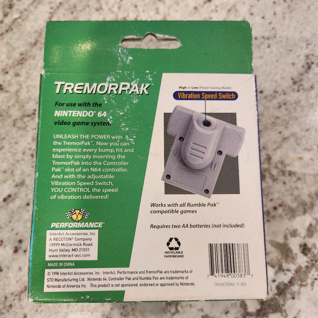 Tremor Pak by Performance for Nintendo 64/N64 new in box