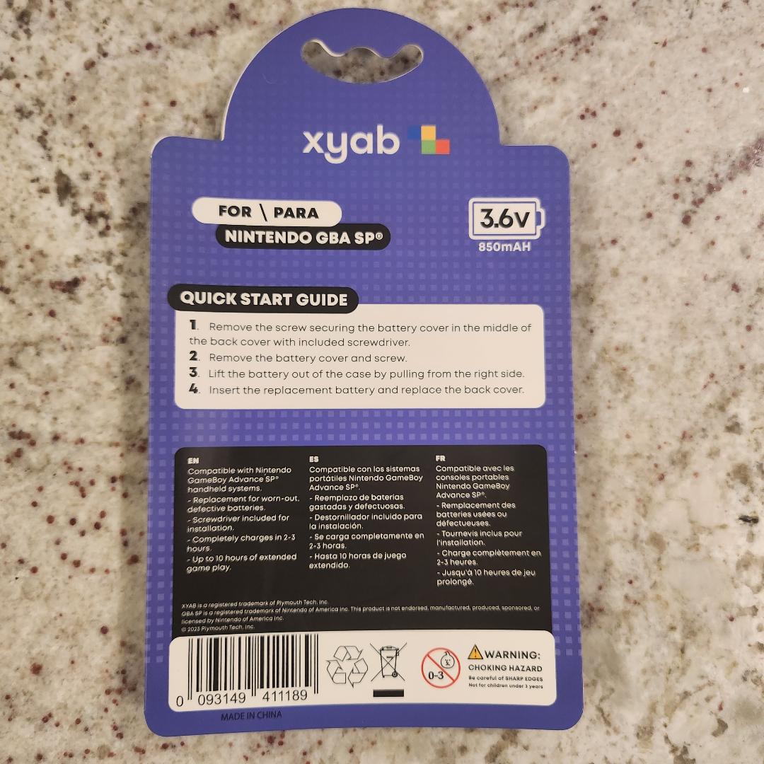 Rechargeable Battery Pack for Nintendo GBA SP