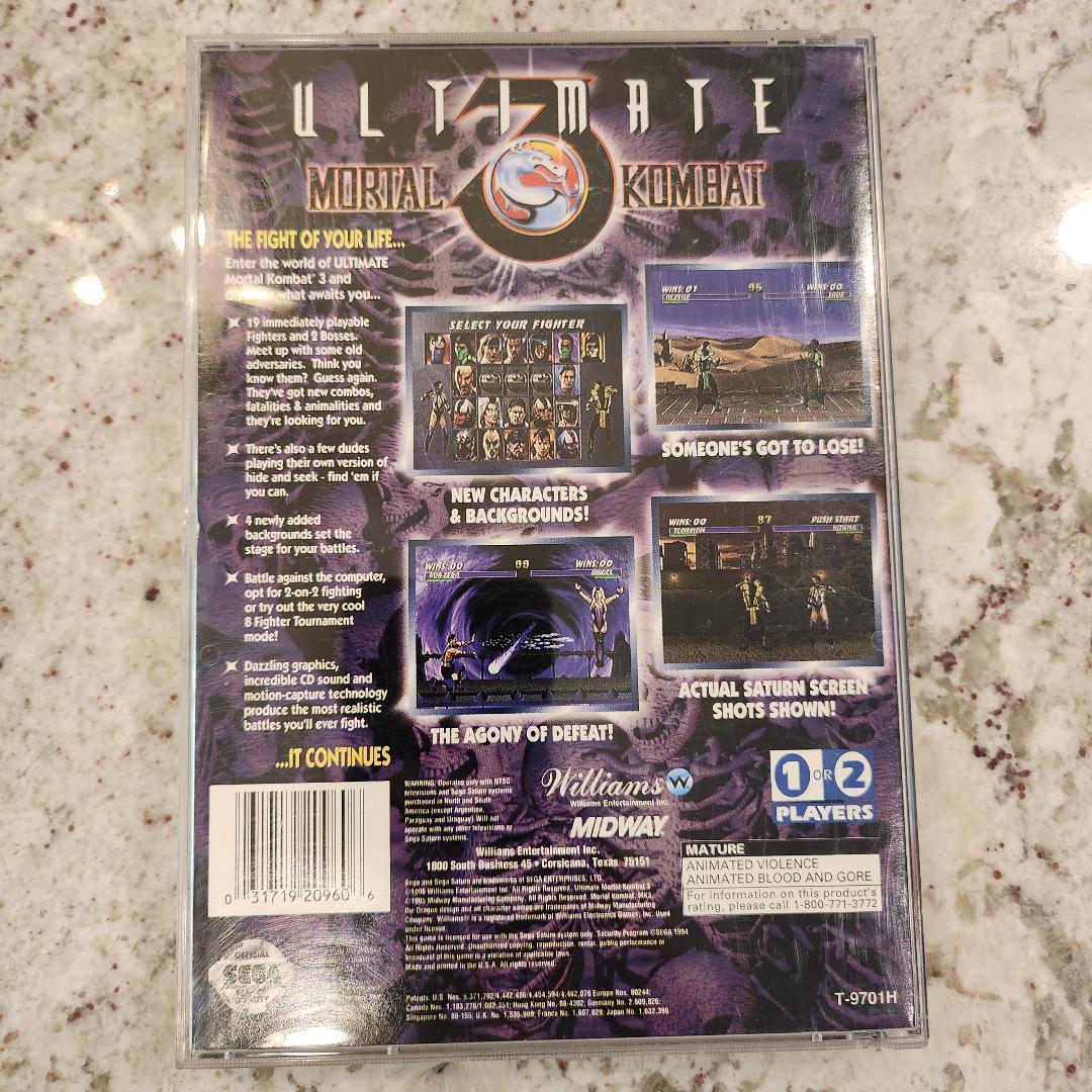 Ultimate Mortal Kombat 3 Sega Saturn Complete CIB