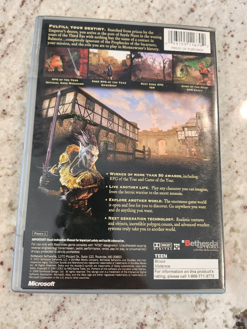 The Elder Scrolls III Morrowind w/Map Xbox Original