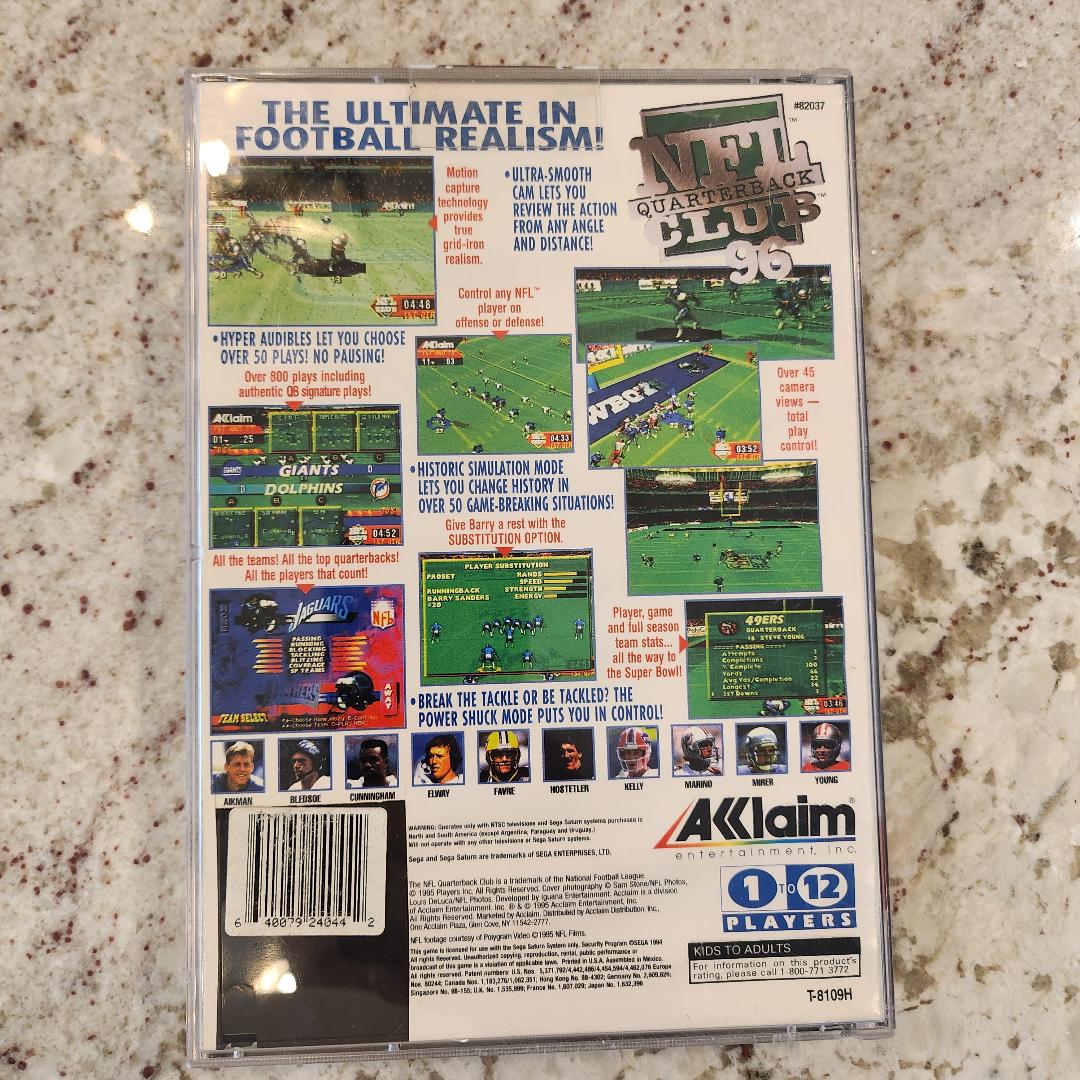 NFL Quarterback Club 96 (Sega Saturn, 1996) CIB
