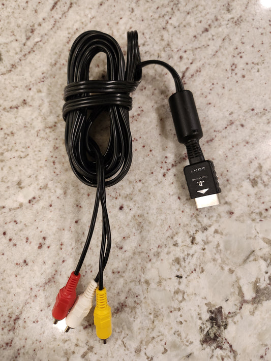 Sony OEM RCA AV Audio/video Cable For PlayStation PS1 PS2 PS3 Used