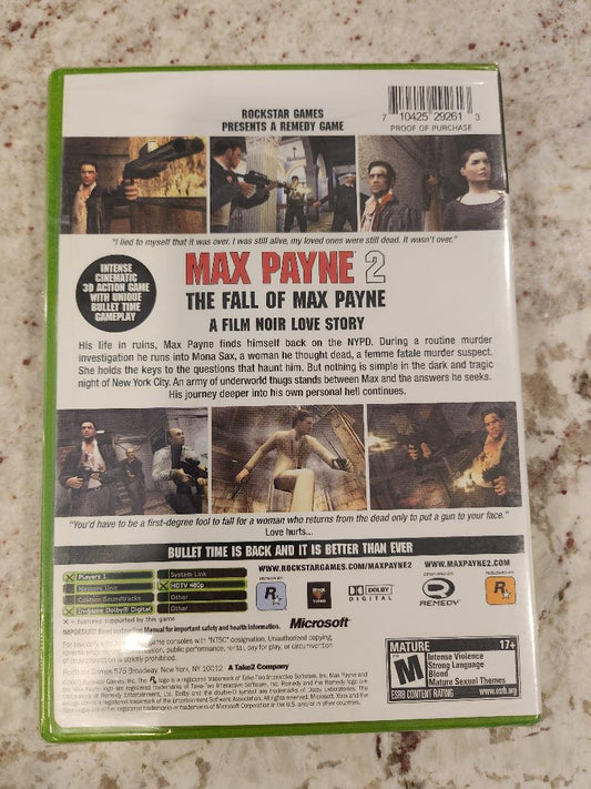 Max Payne 2 Xbox Original Scellé NOUVEAU