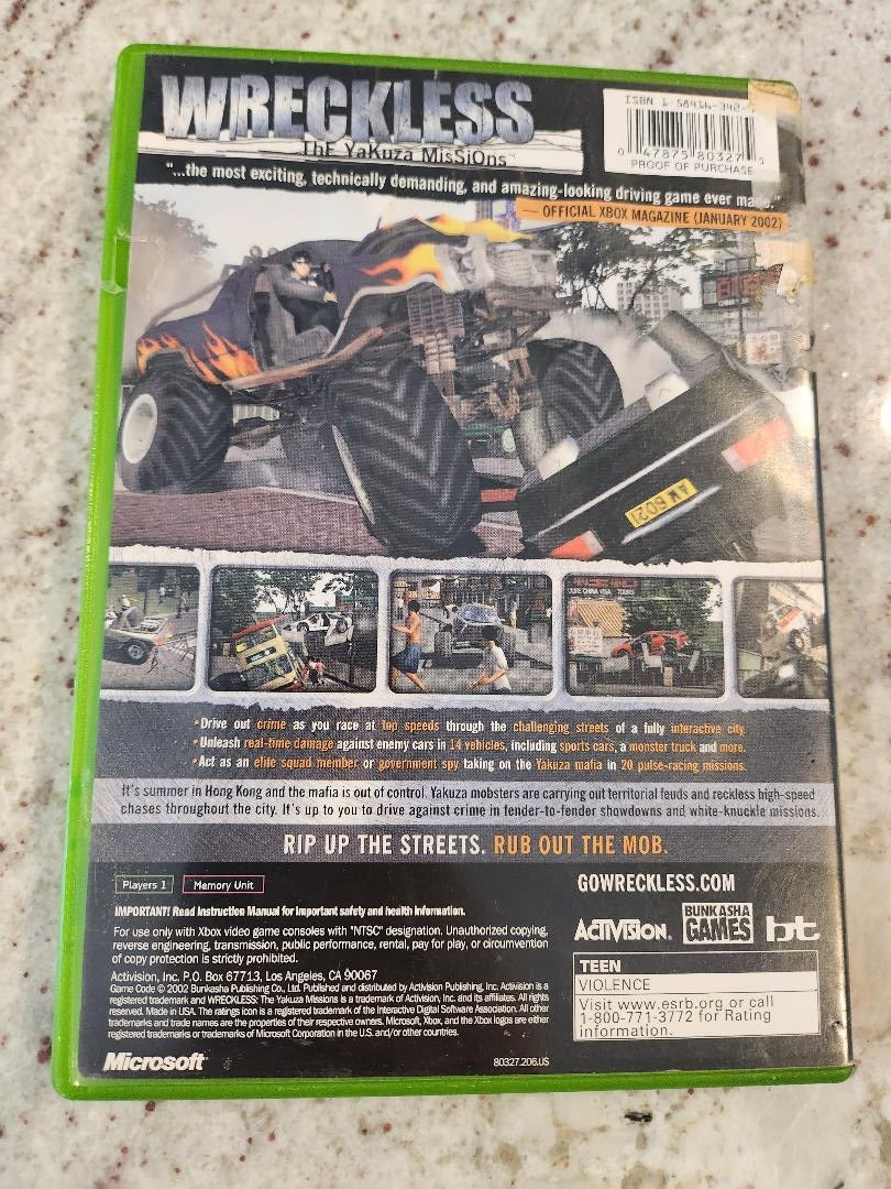 Wreckless The YaKuza Missions Xbox Original