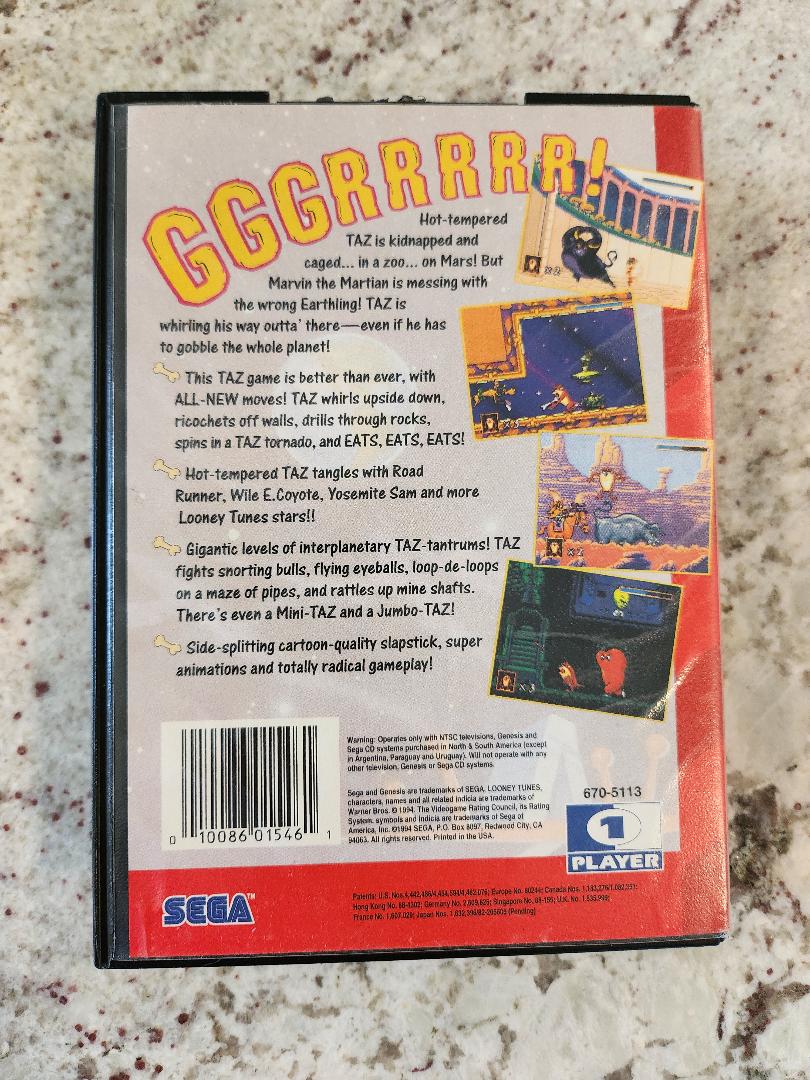 TAZ en Escape From Mars Sega Genesis CIB
