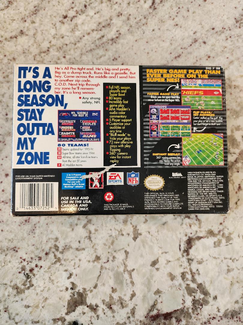 Madden '94 SNES CIB