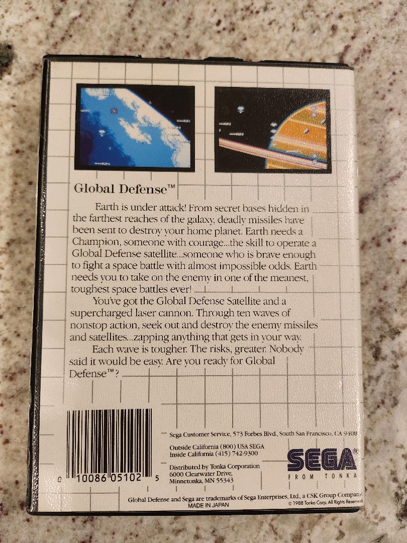 Global Defense Sega Master CIB
