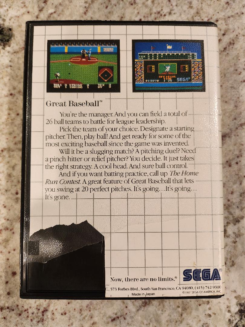 Great Baseball Sega Master CIB