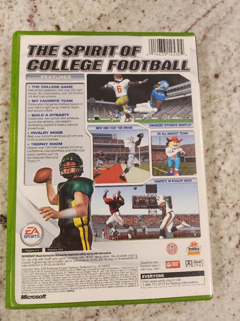 Fútbol de la NCAA 2003 Xbox Original