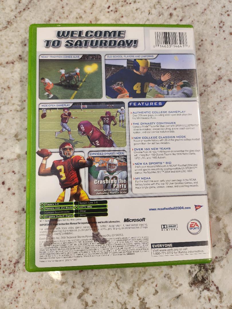 NCAA Football 2004 Xbox Original