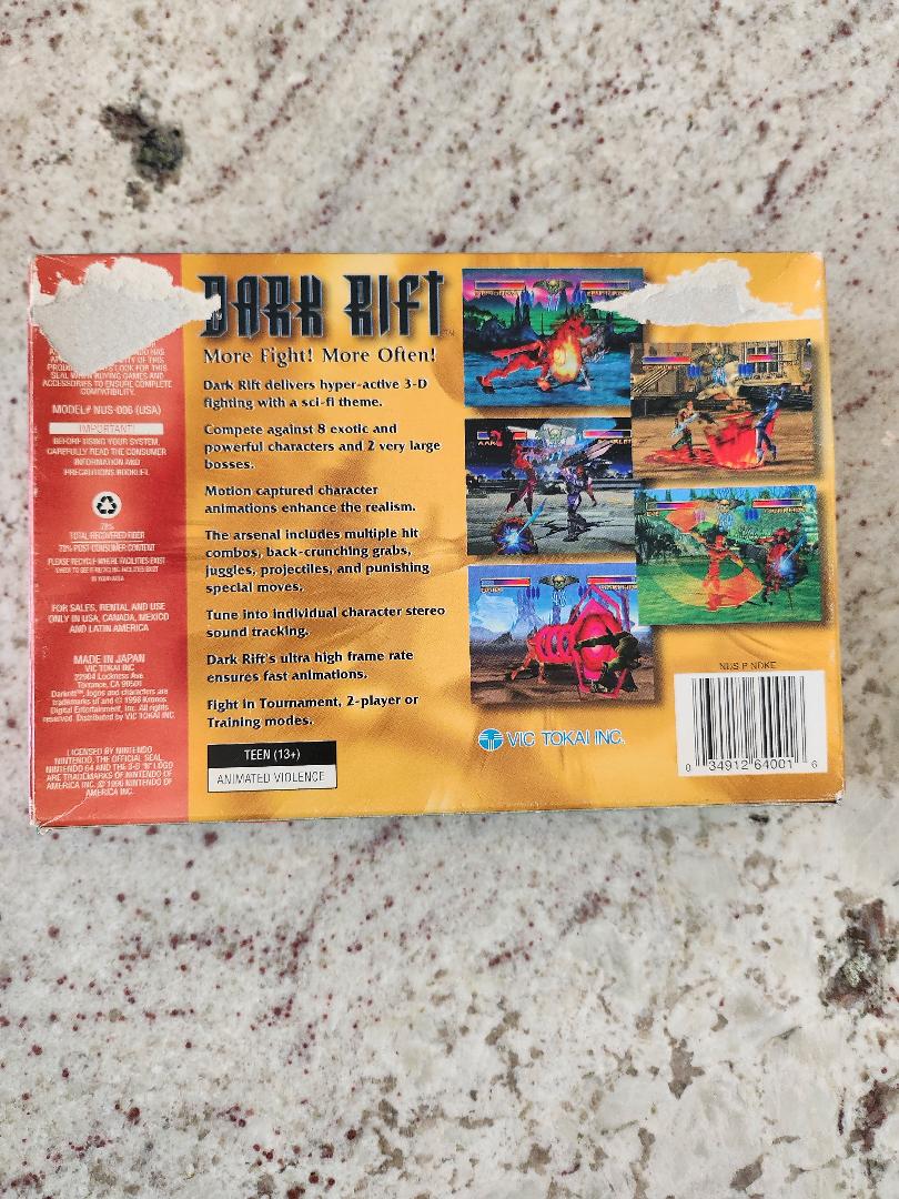 Dark Rift N64 CIB