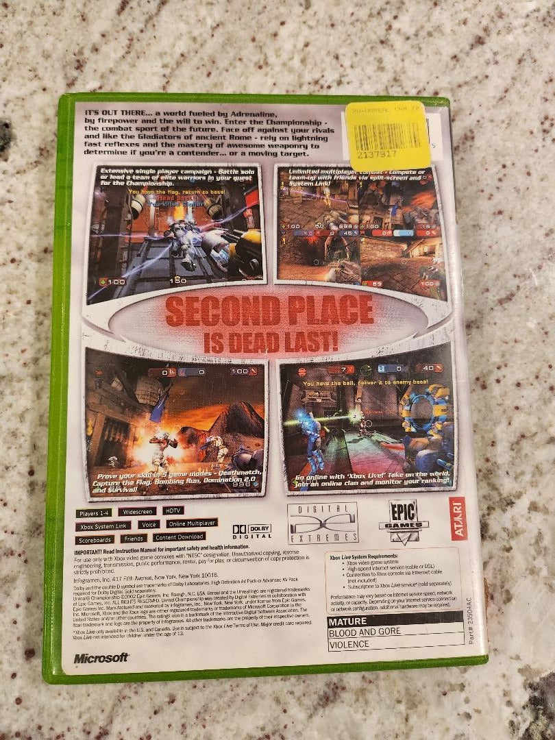 Championnat irréel Xbox Original