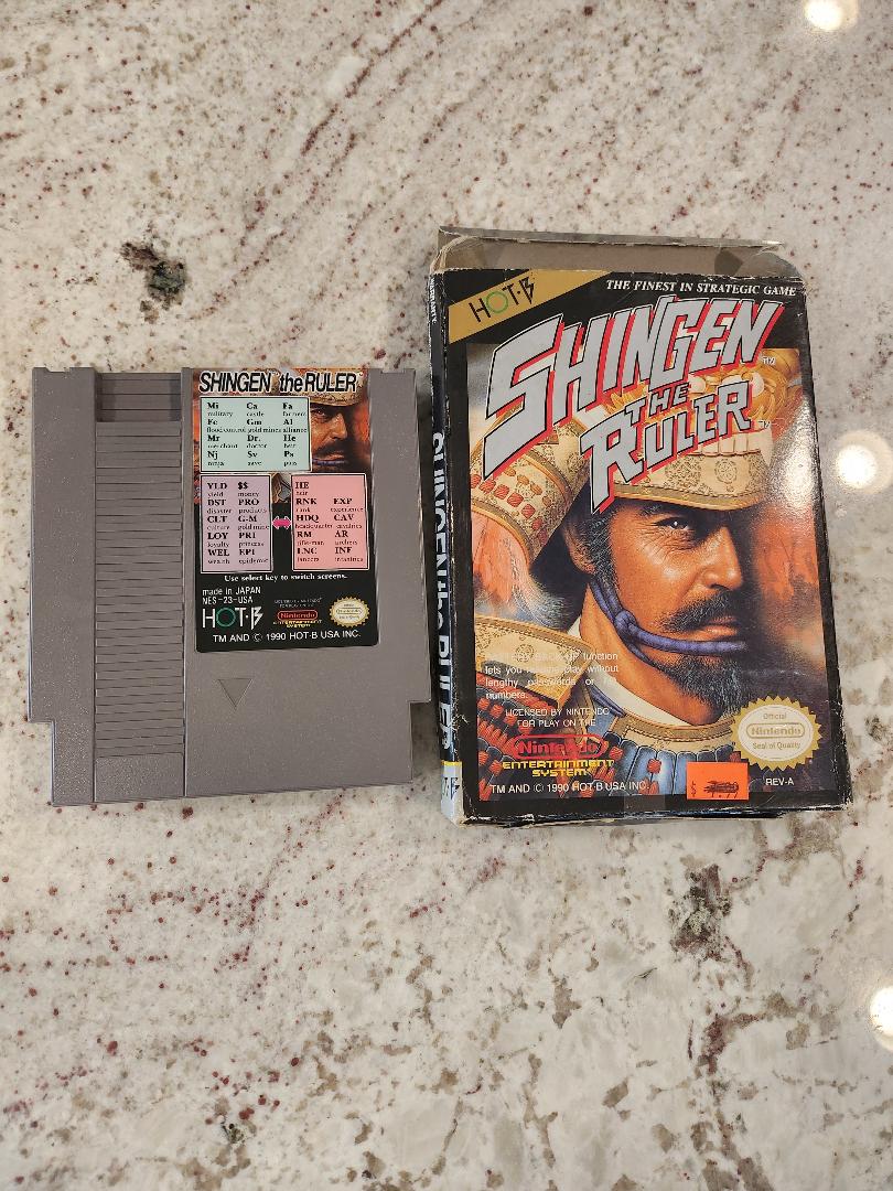 Shingen the Ruler Juego y caja de Nintendo NES