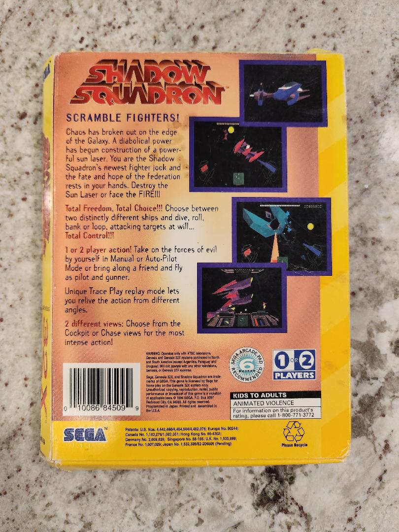 Chariot Sega Genesis 32X Shadow Squadron, boîte uniquement