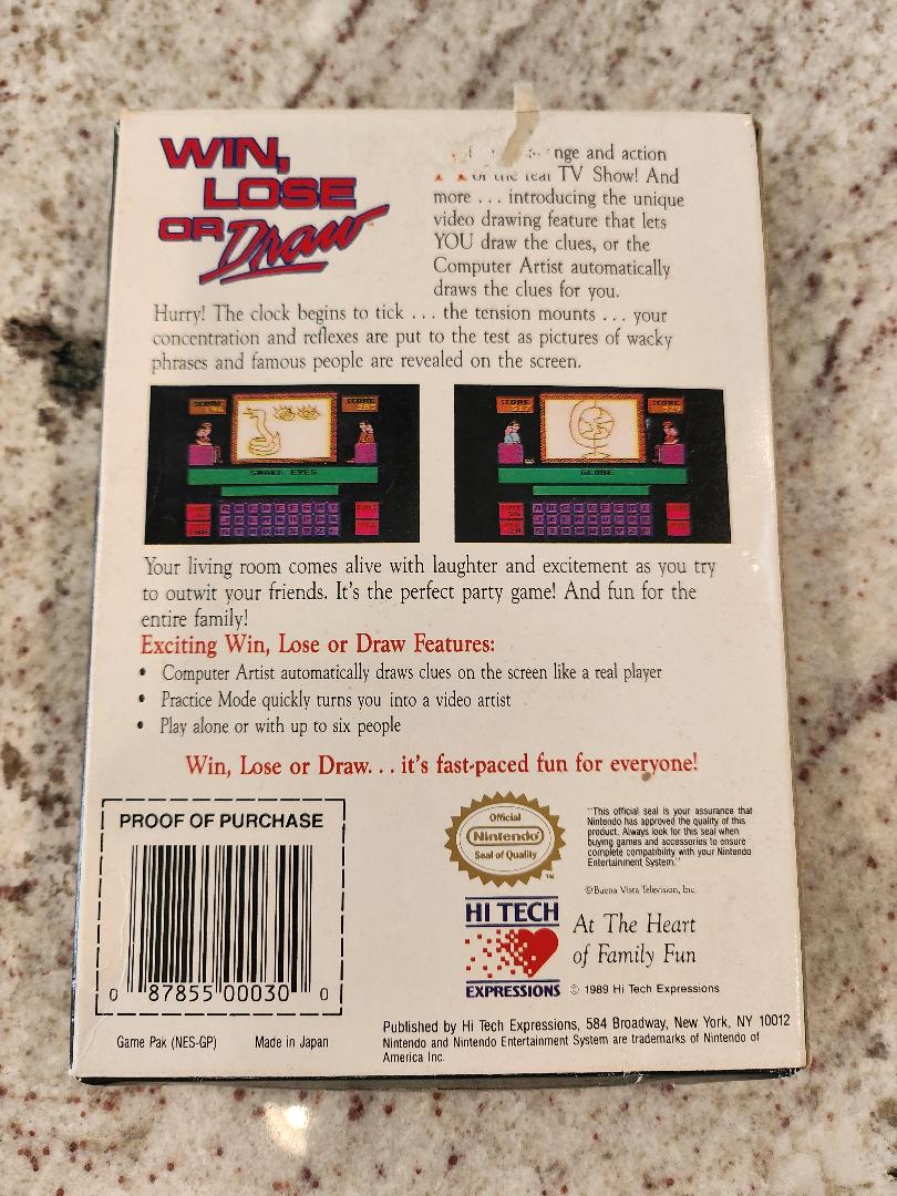 Ganar Pierde Dibujar Nintendo NES CIB