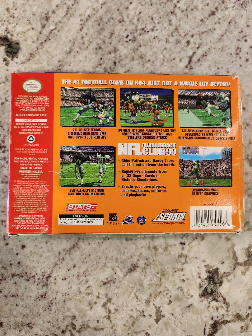 NFL Quarterback Club 99 N64 Game
