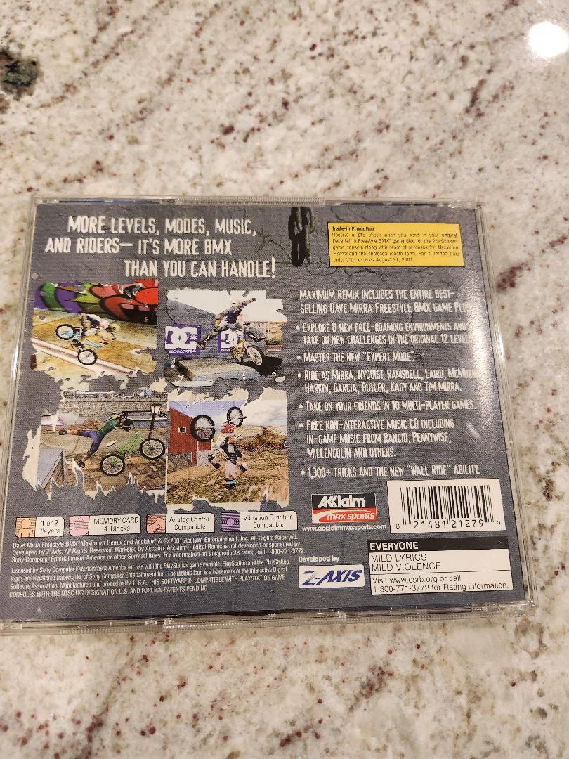 Dave Mirra Freestyle BMX Maximum Remix PS1 d'occasion
