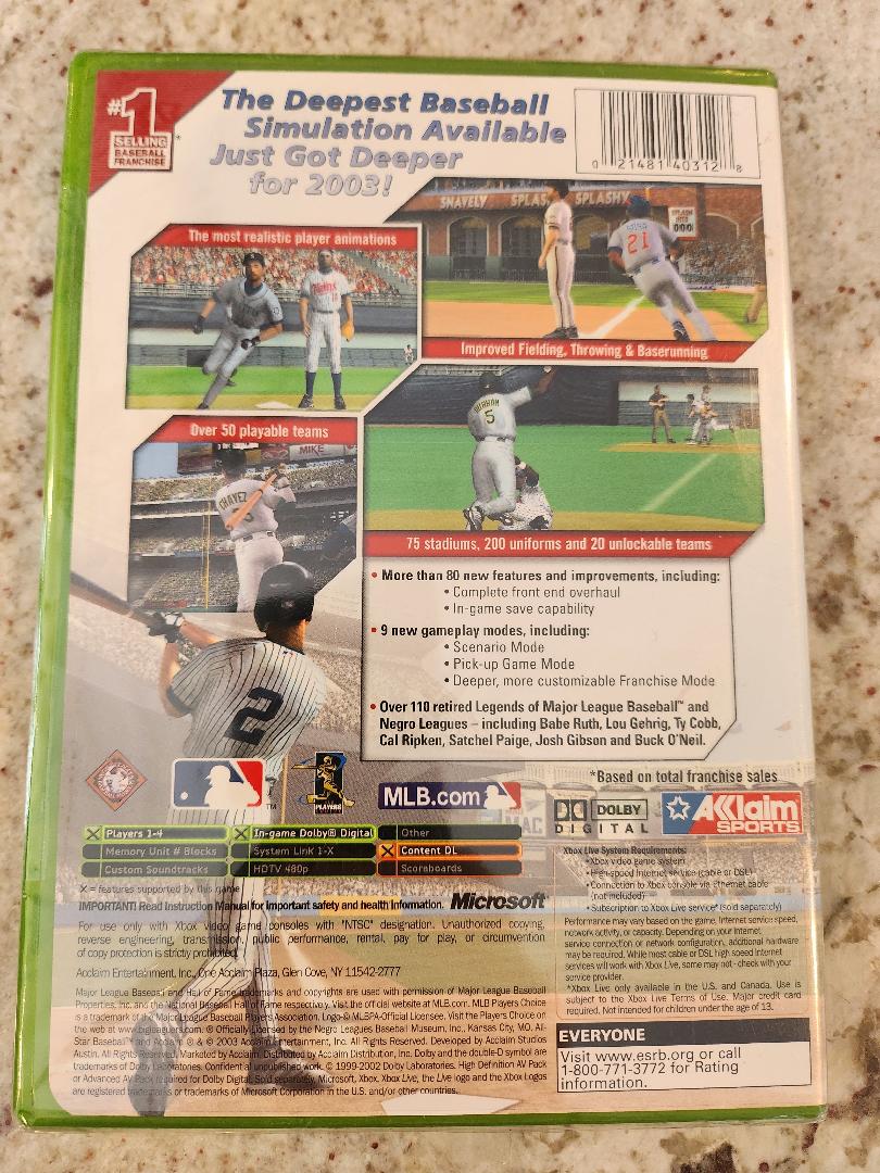 All Star Baseball 2004 Xbox Original Sealed NEW