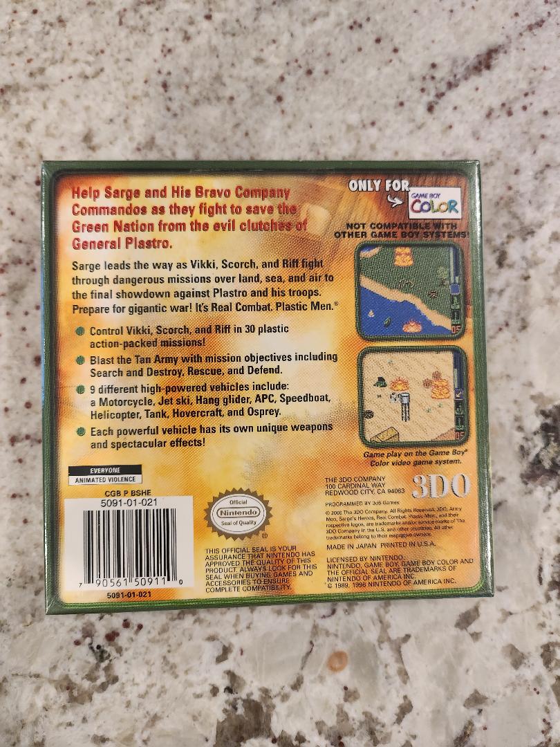 Army Men Sarge's Heroes GBC Sellado NUEVO