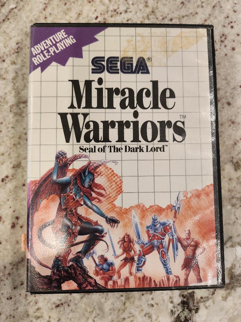 Miracle Warriors Sega Master Cart. Manual & Box
