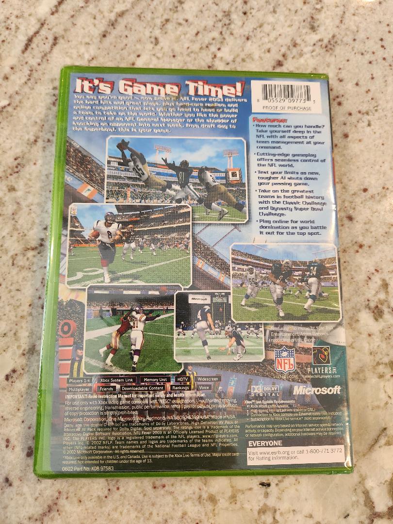 NFL Fever 2003 Xbox Original Sealed NEW