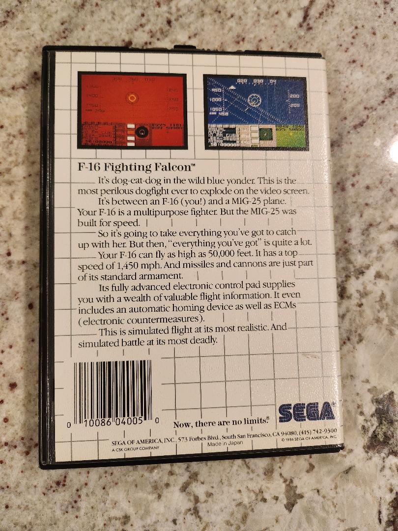 F-16 Fighting Falcon Card Sega Master CIB