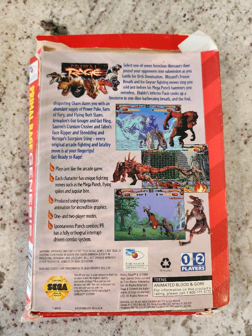 Primal Rage Sega Genesis CIB
