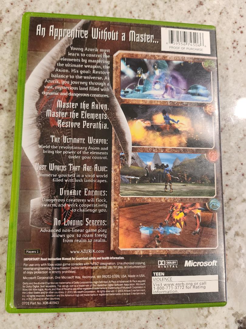 AZURIK L'Ascension de Perathia Xbox Original