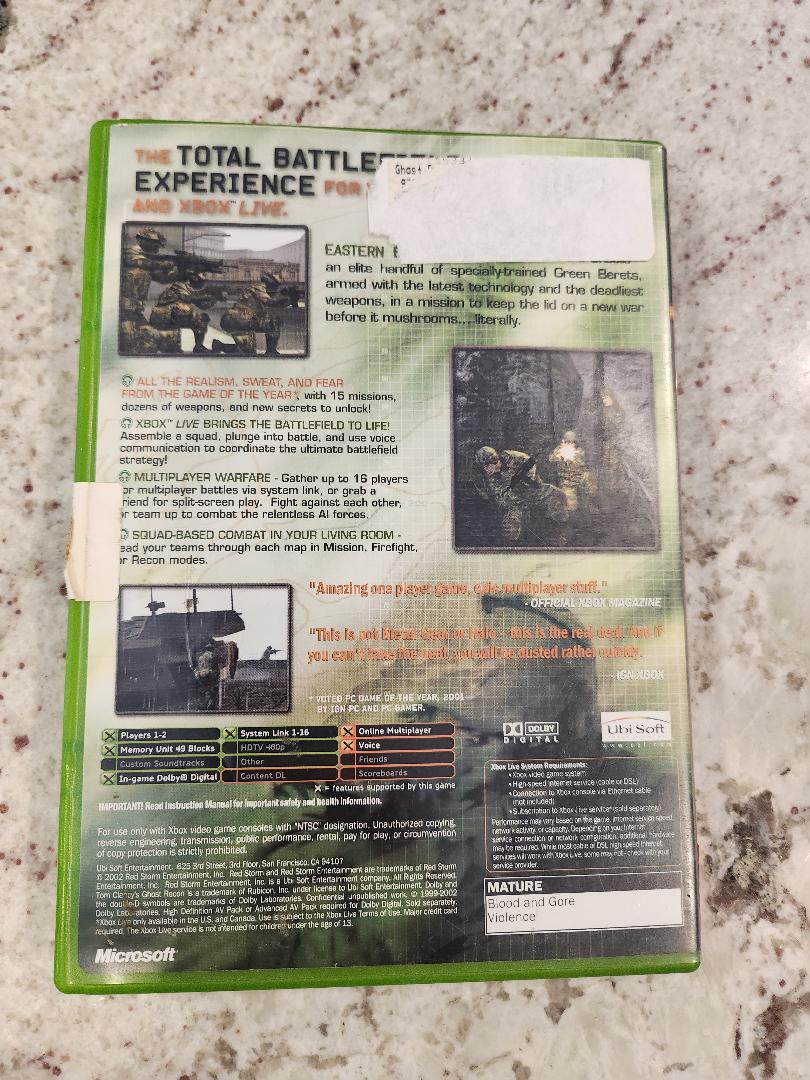 Tom Clancy's Ghost Recon Xbox Original