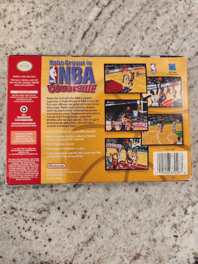 Kobe Bryant In NBA Courtside Complete N64 Game CIB