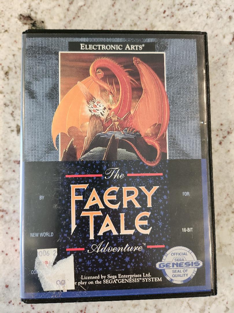 Le chariot Sega Genesis de Faery Tale Adventure. et boîte seulement