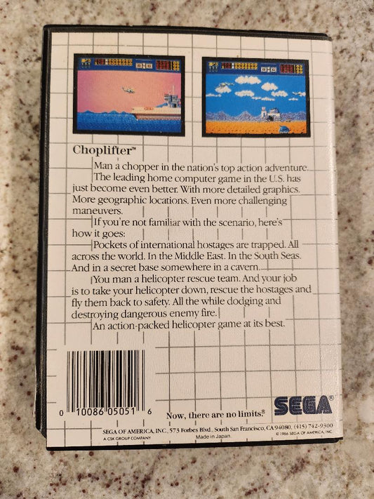 Choplifter Sega Master CIB