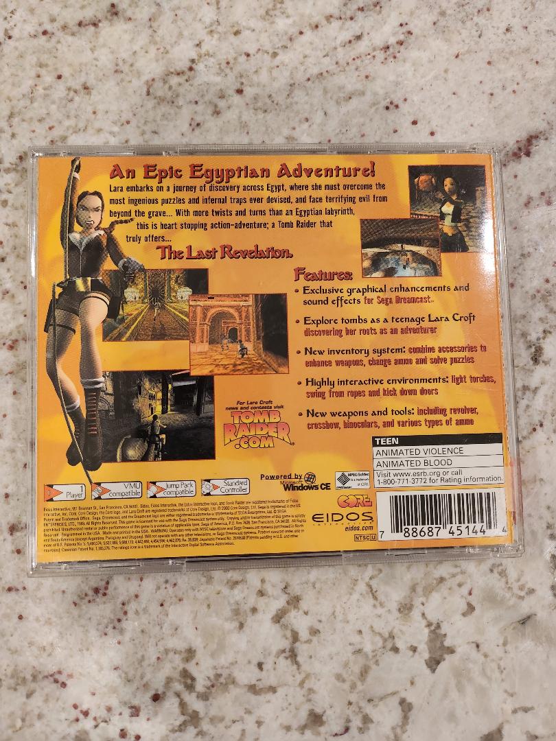 Tomb Raider The Last Revelation Sega Dreamcast