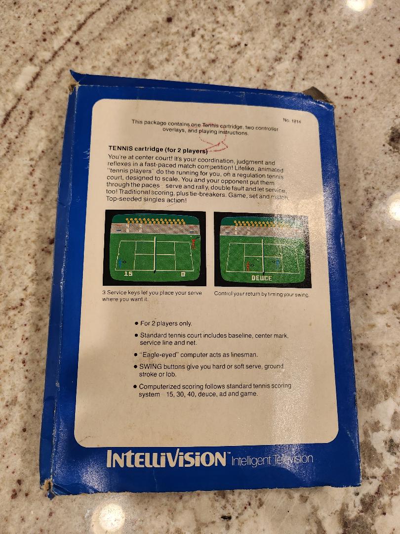 Tennis Intellivision Mattel Électronique