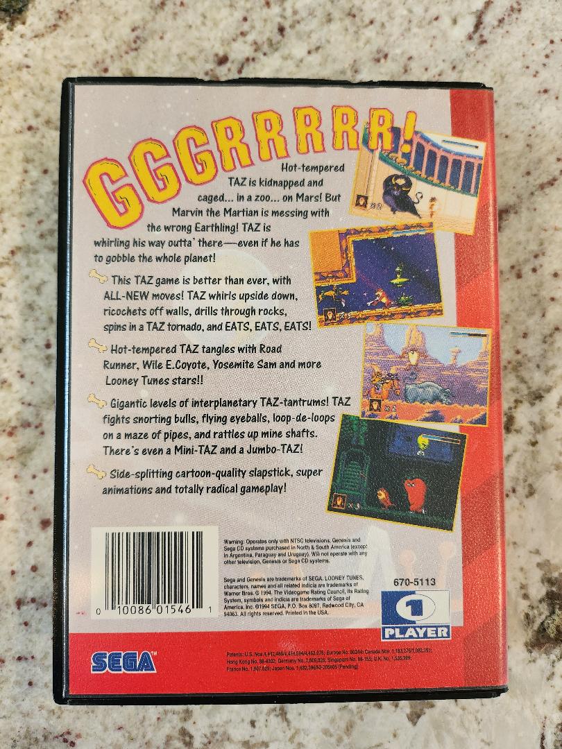 TAZ en Escape From Mars Sega Genesis CIB