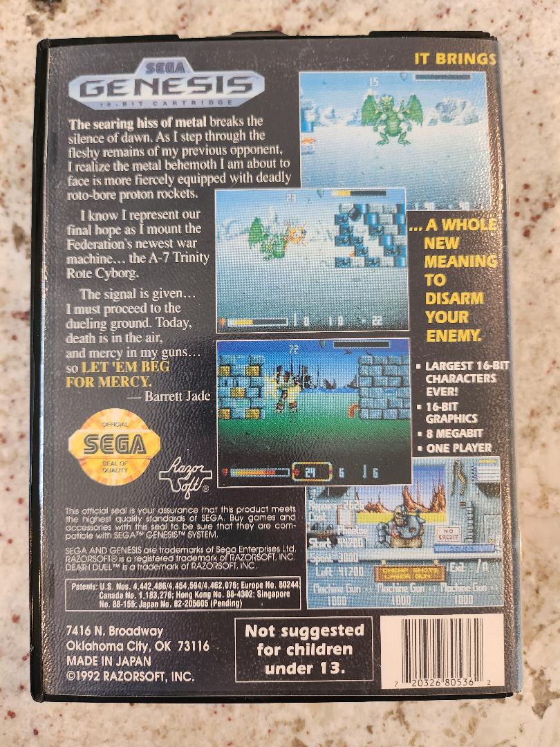 Death Duel Sega Genesis CIB