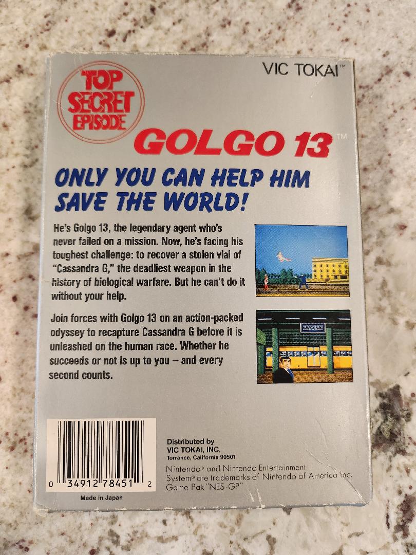 Golgo 13: Episodio ultrasecreto Nintendo NES CIB