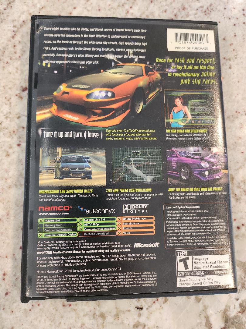SRS: Sindicato de Carreras Callejeras Xbox Original