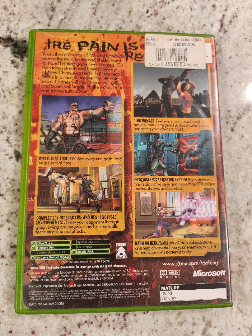 Tao Feng: Fist of the Lotus Xbox Original