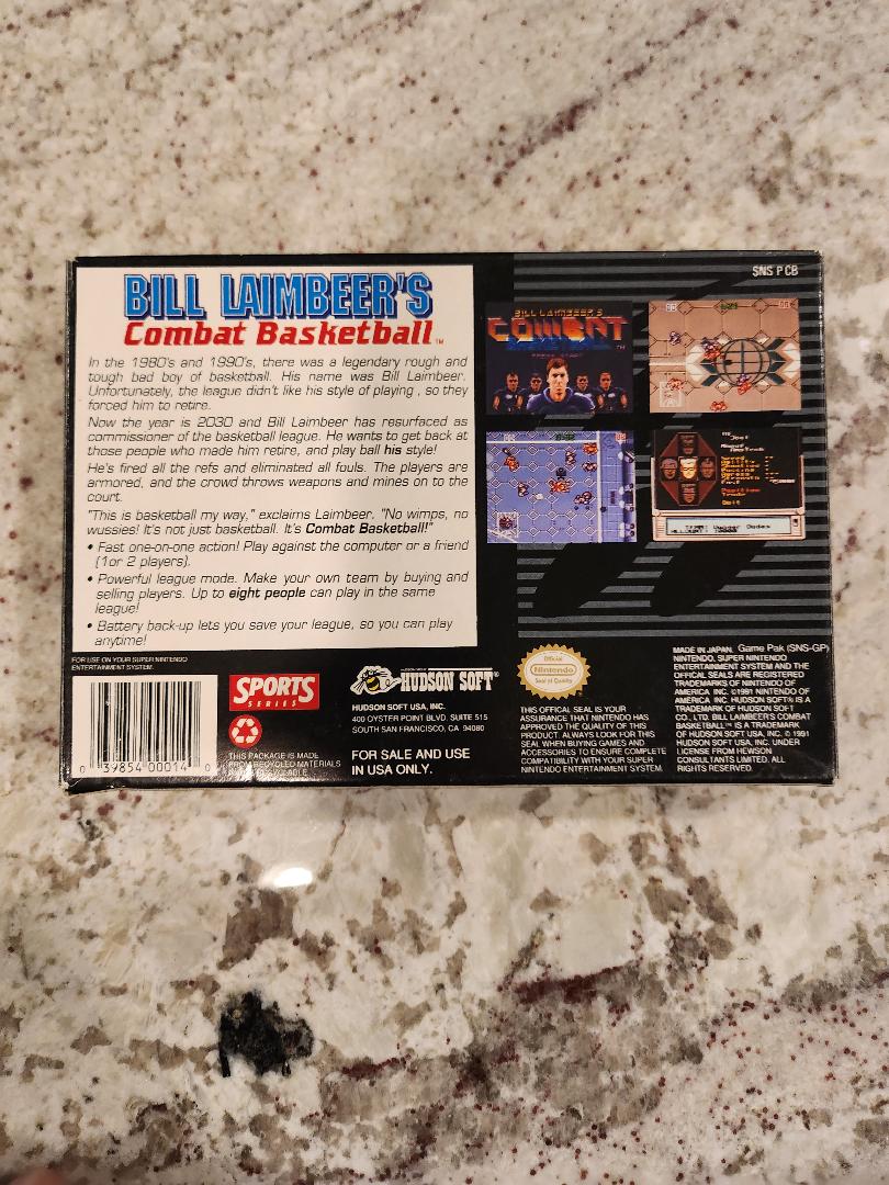 Bill Laimbeer's Combat Basketball SNES CIB