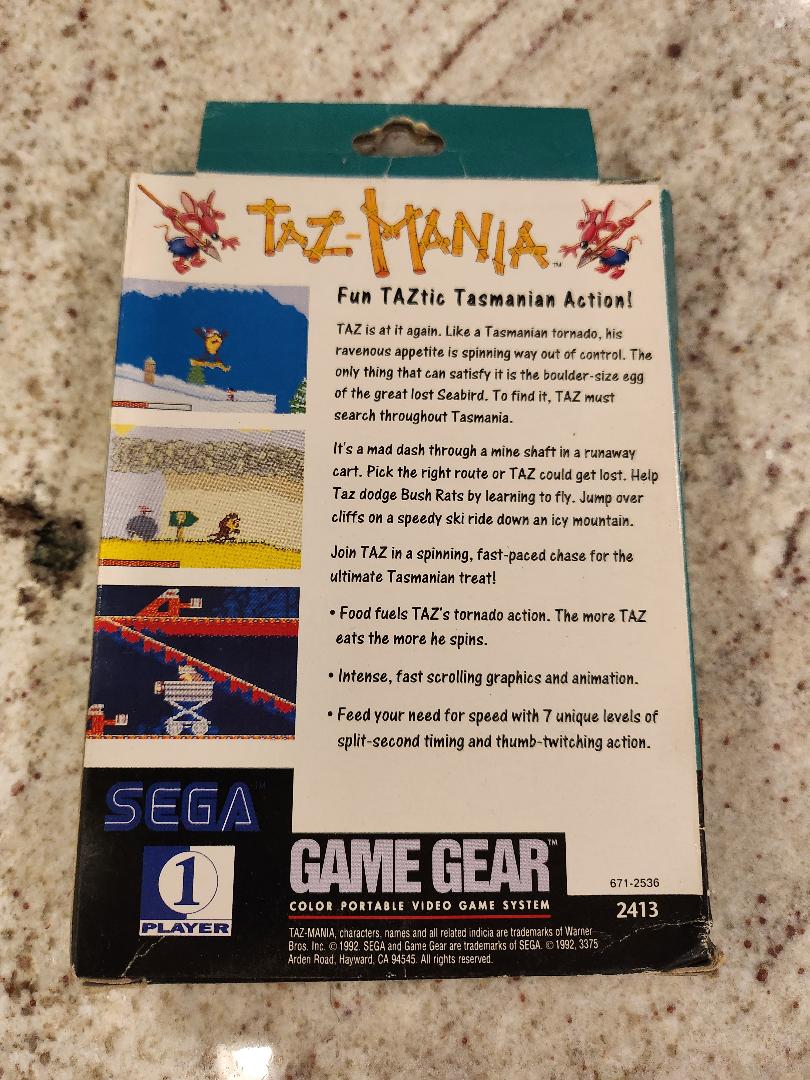 Taz Mania Sega Game Gear