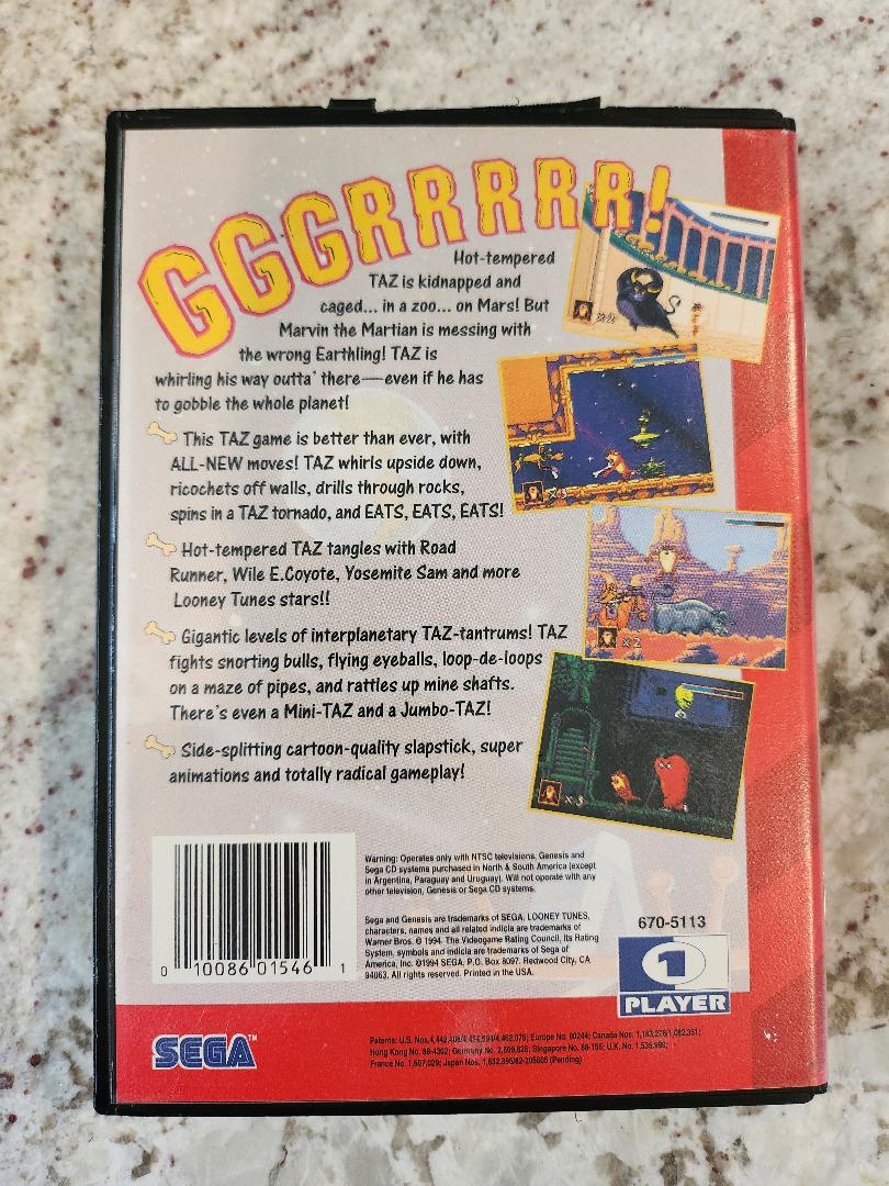 TAZ en Escape From Mars Sega Genesis CIB