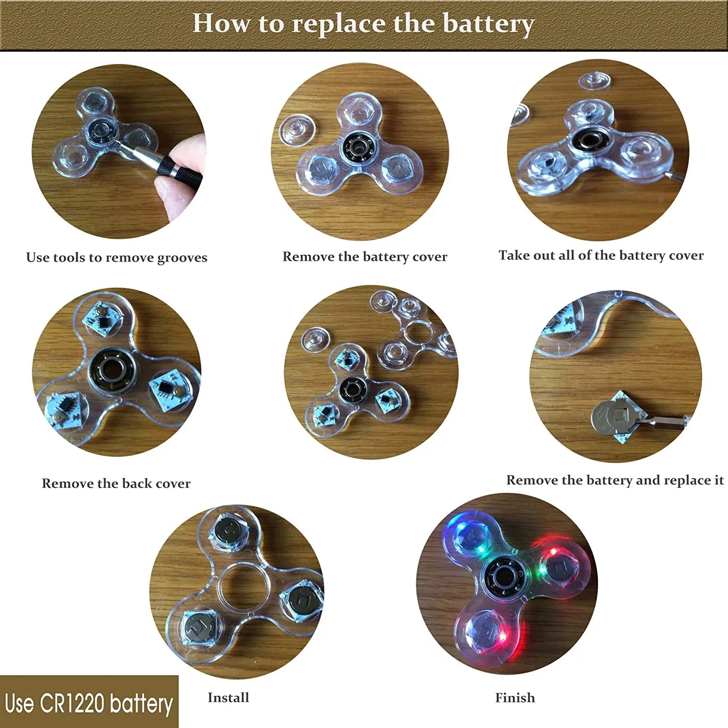 Crystal Luminous LED light Fidget Spinner