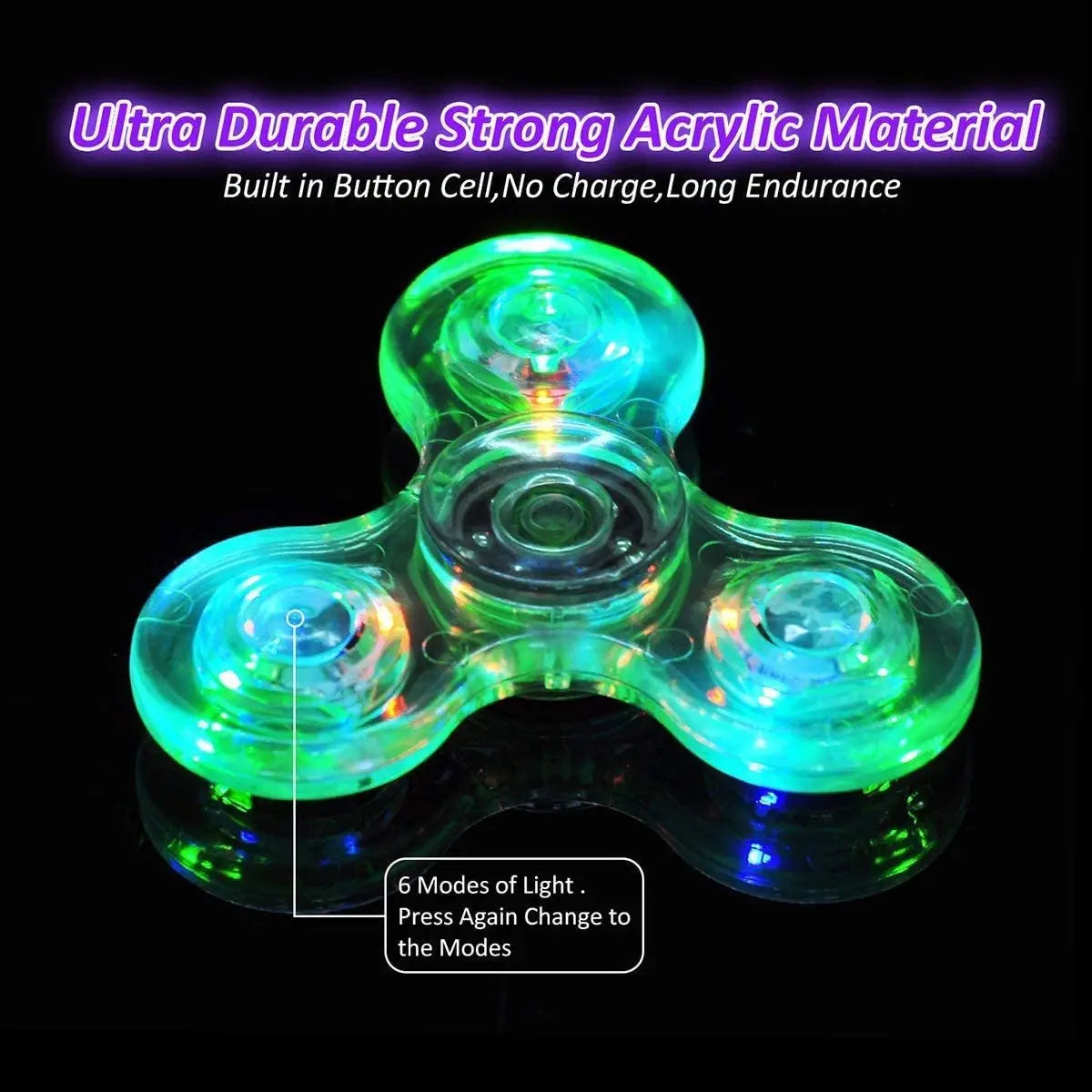 Crystal Luminous LED light Fidget Spinner