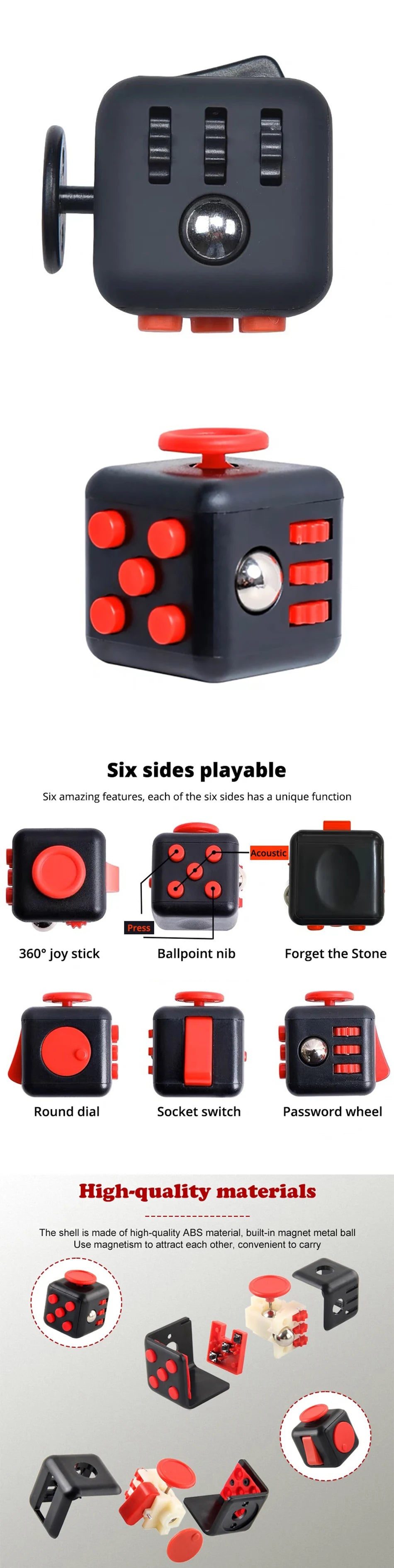 Anti-Stress Relief Toycube Decompression Dice Fidget Toy