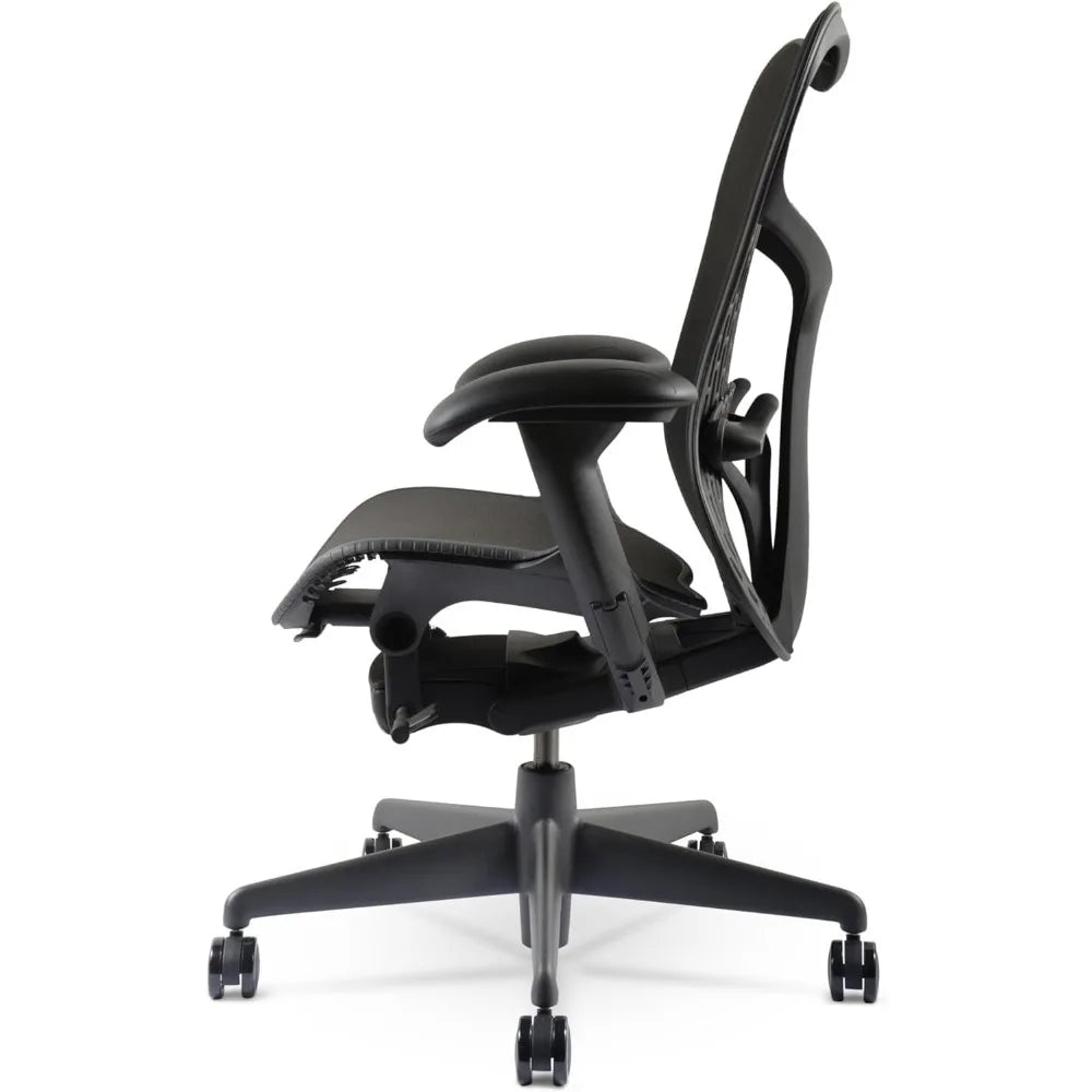 Chair - Fully Adjustable Arm Seat Depth Tilt Tension Control Mesh Backrest Lumbar Support Home Office Desk Chair