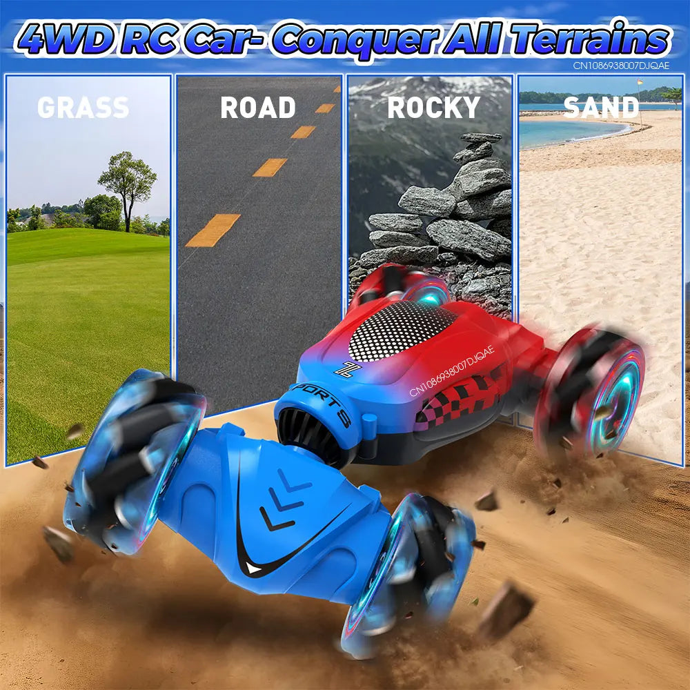 RC Stunt Car Toys for Kids Adults Boys Girl Double Sided Flip 2.4G Remote Control 360° Rotation Off Road Twist Drift RC Car Gift