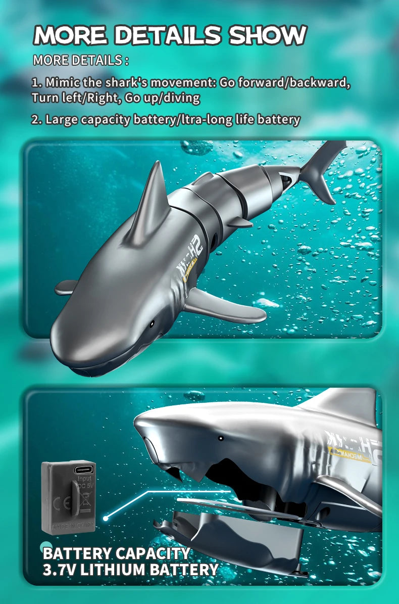 New RC remote control Diving Shark bionic fish.