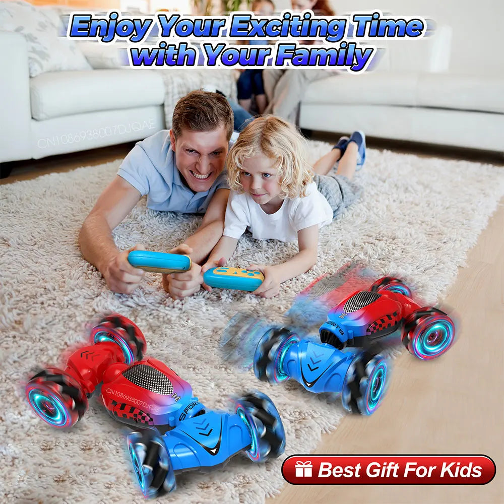 RC Stunt Car Toys for Kids Adults Boys Girl Double Sided Flip 2.4G Remote Control 360° Rotation Off Road Twist Drift RC Car Gift