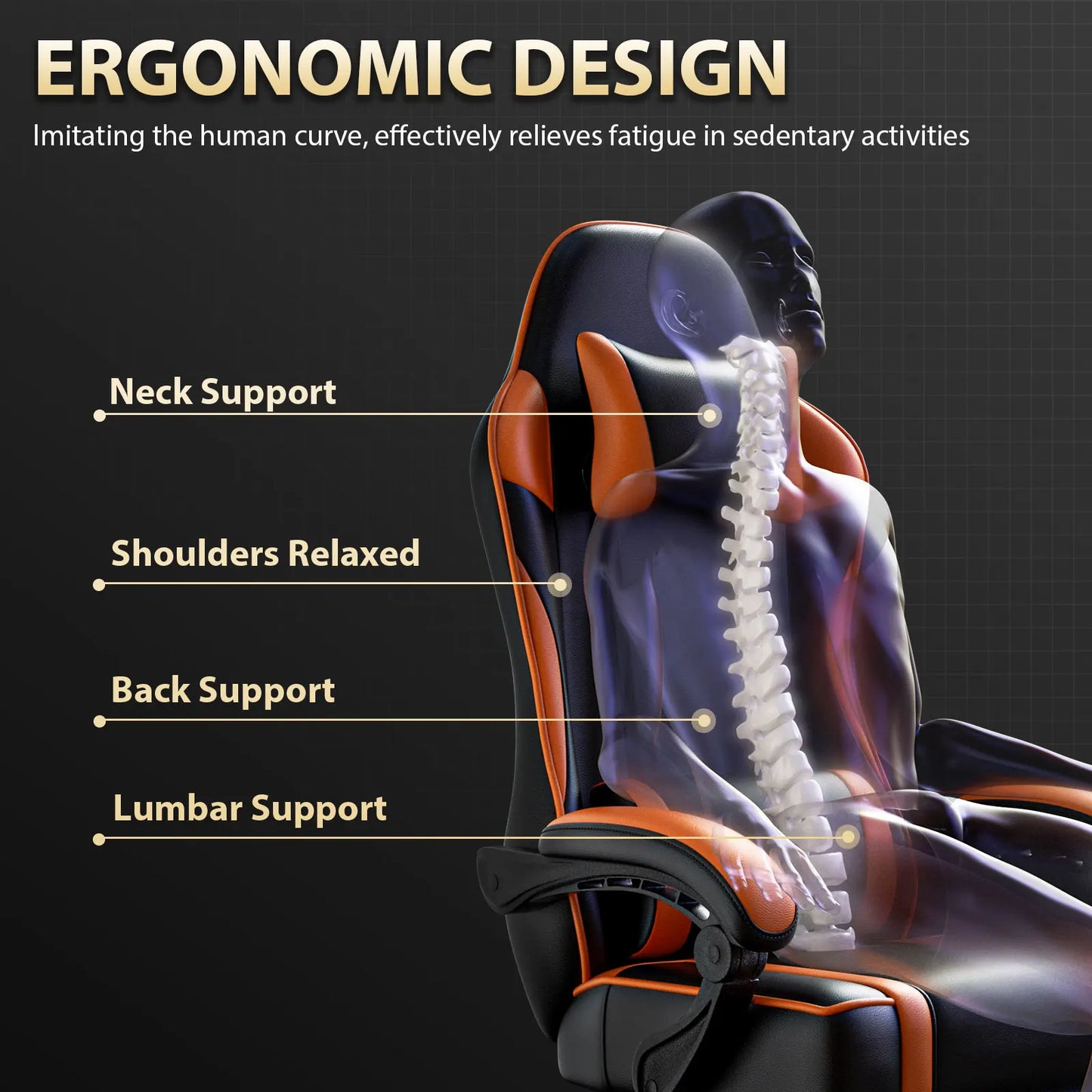 Gaming Chair with Footrest -Great for Gamer or Office Desk